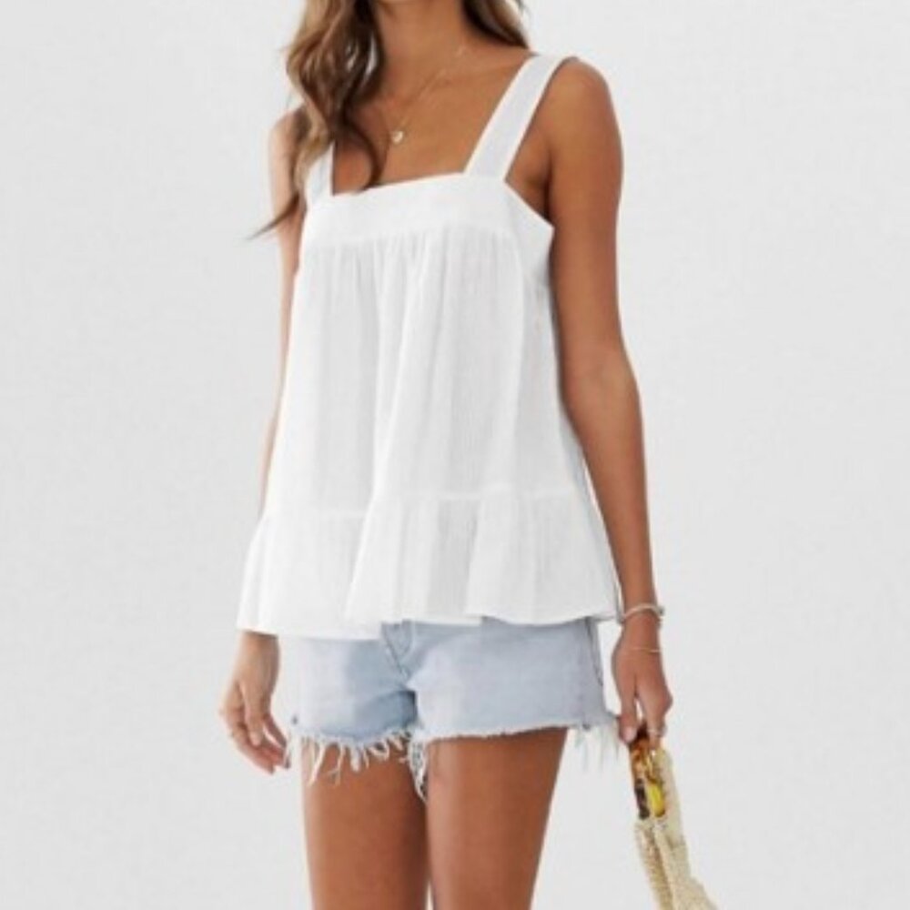Asos SeerSucker Tank In White